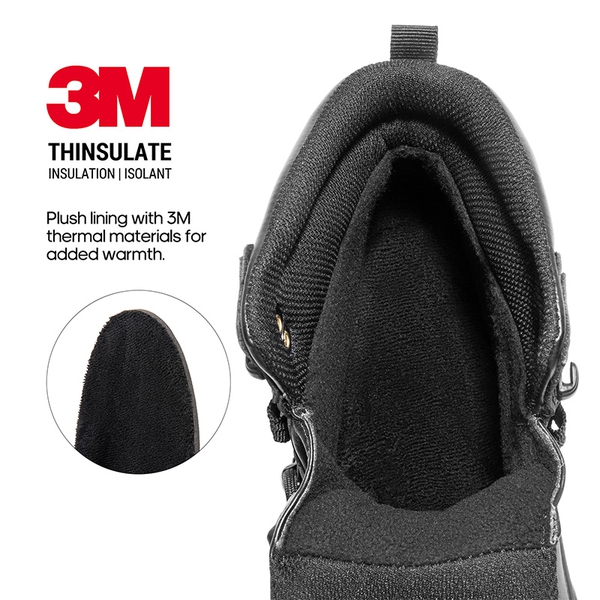 Men's Fur-Lined Thinsulate Waterproof Snow Boots - BLACK - 5